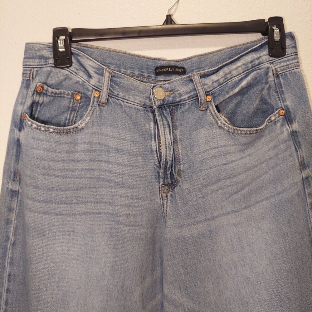 Sincerely Jules Wide Leg Light Wash 100% Cotton Size 11/30 - Picture 9 of 10